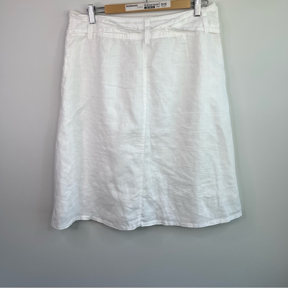 Saint Tropez West White Linen Skirt Size 12 - Picture 5 of 9